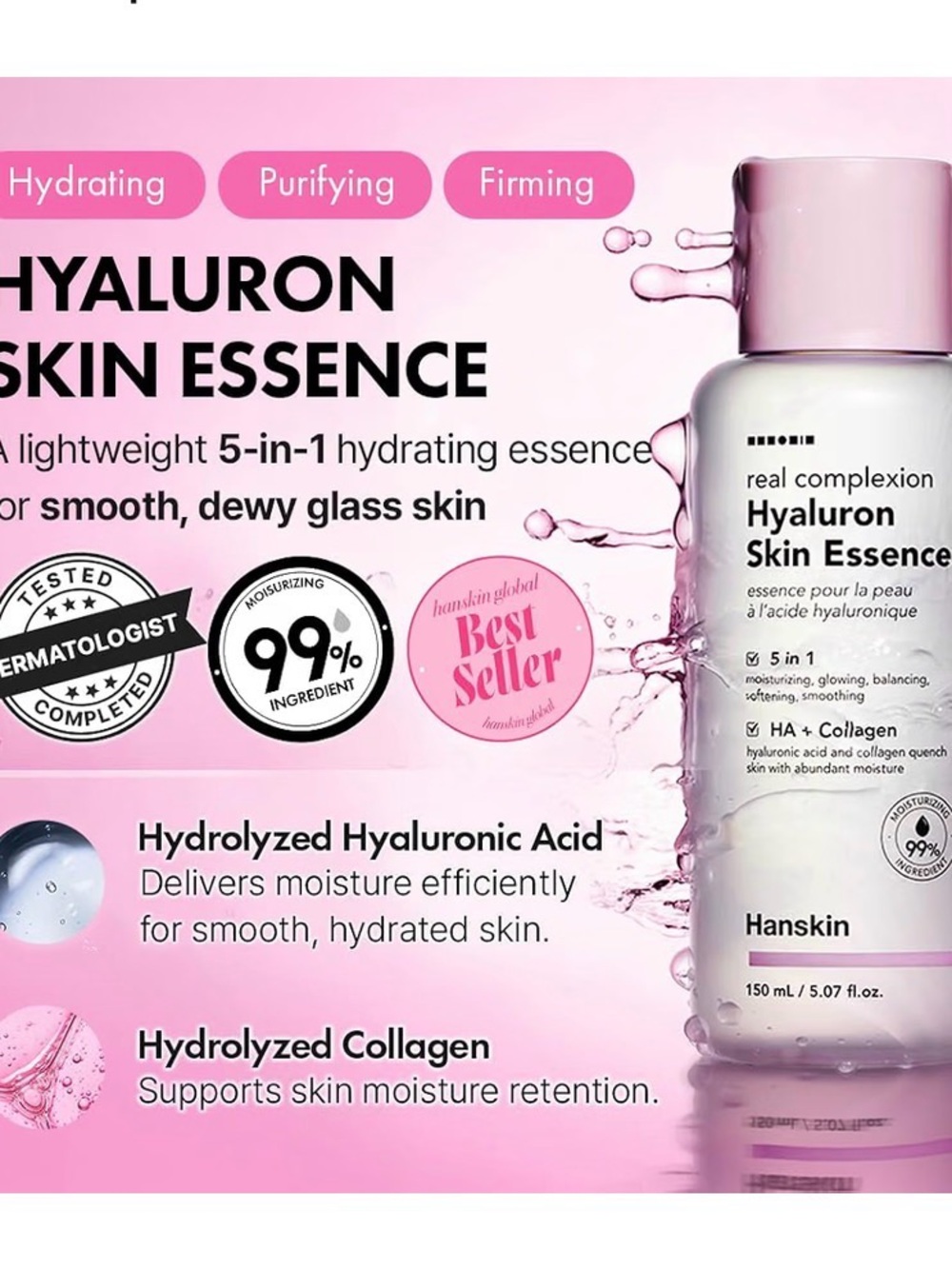 3/$15 🌸 Hanskin Hyaluron Skin Essence Serum - Mini - Picture 5 of 9